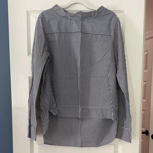 J. Crew Striped funnelneck top in cotton poplin